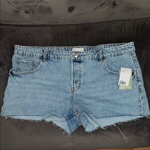 H&M Blue Jean Shorts with Distressed Hem